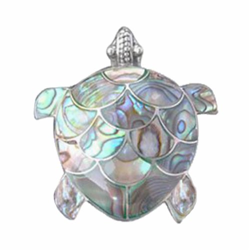 Nacre and Silver Sea Turtle Keychain