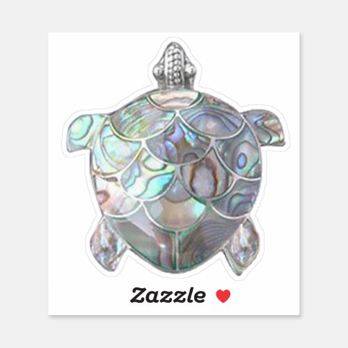 Nacre and Silver Sea Turtle Sticker
