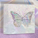 nacre butterfly design 3 ring binder<br><div class="desc">faux chunky glitter butterfly design binder</div>