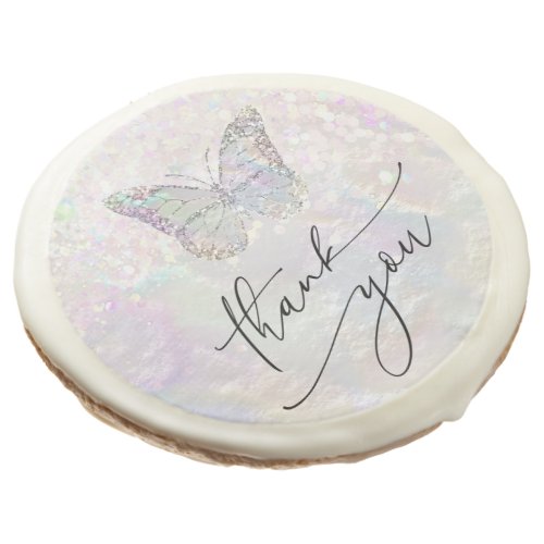 nacre butterfly thank you  sugar cookie