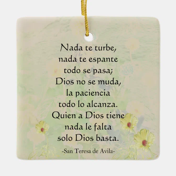 "Nada te turbe" St. Teresa of Avila Ceramic Ornament Zazzle