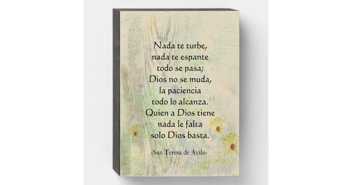 "Nada te Turbe" St. Teresa of Avila Prayer Wooden Box Sign Zazzle
