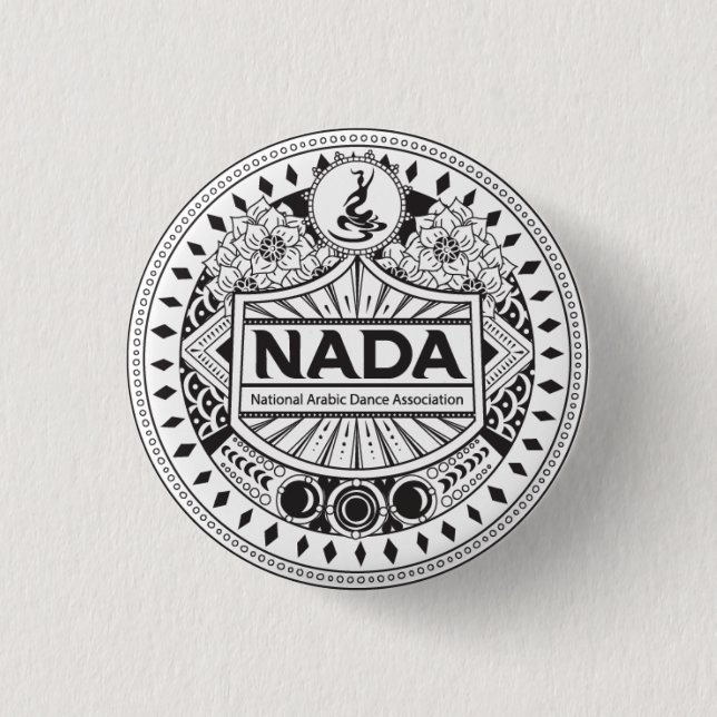 NADA TRIBAL STYLE 1.25" ROUND BADGE PINBACK BUTTON (Front)