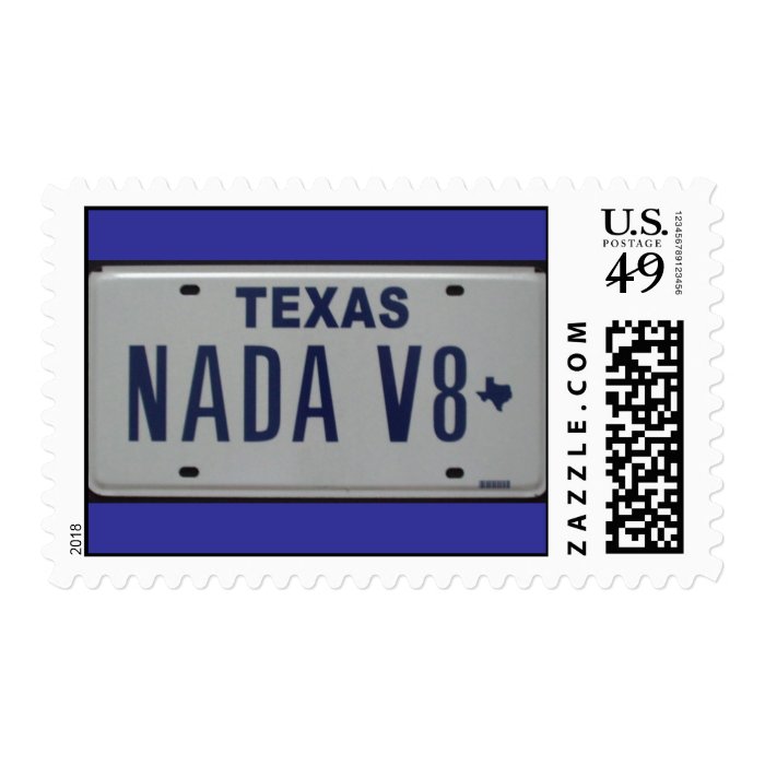Nada V8 License Plate Postage Stamps