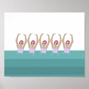 Nadadores artísticos   Arte de diseño de natación 