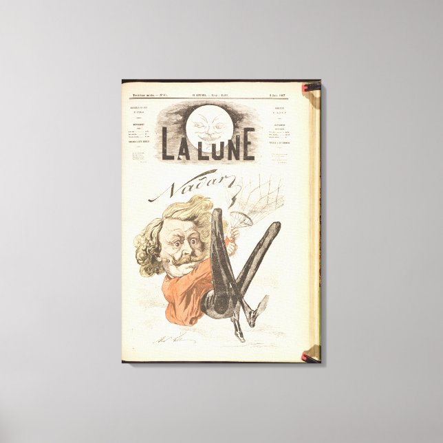 Nadar (1820-1910) title page of 'La Lune', publish Canvas Print (Front)