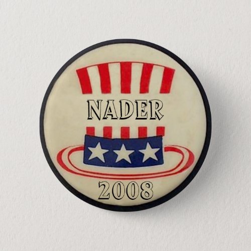 Nader Uncle Sam Top Hat Button