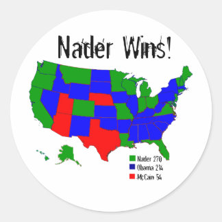 Nader Wins! Classic Round Sticker