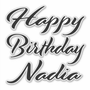 Nadia Name First Name black Sticker Birthday