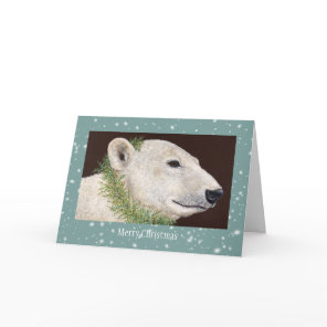 Nadia the polar bear Christmas card