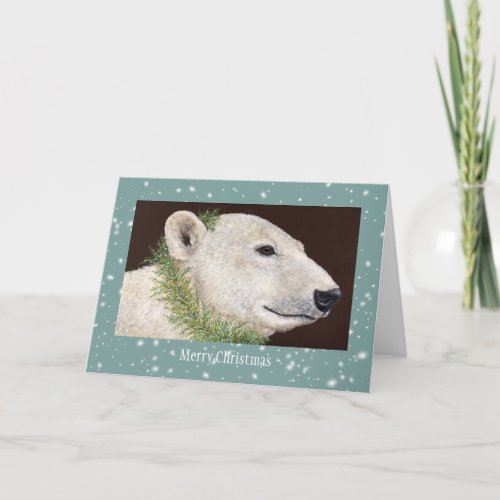 Nadia the polar bear Christmas card