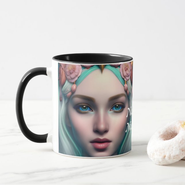 Nadija's Morning Tea Personalized Customizable Mug (With Donut)