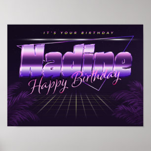 Nadine Name First name pura retro poster