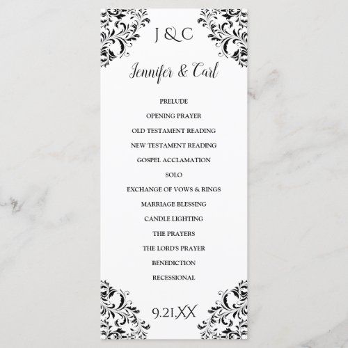 Nadine Wedding Ceremony Program _Tea_Length Blac