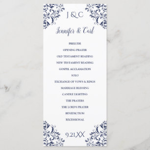 Nadine Wedding Program Tea-Length (Navy Blue)