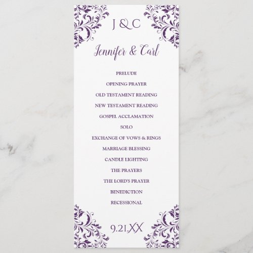 Nadine Wedding Program  Tea_Length Plum Purple