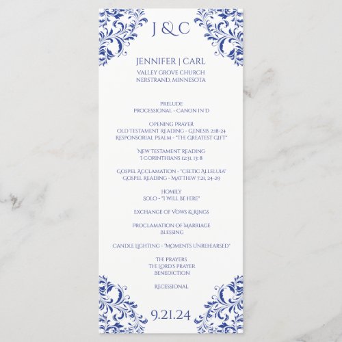 Nadine Wedding Program _ Tea_length _Royal Blue