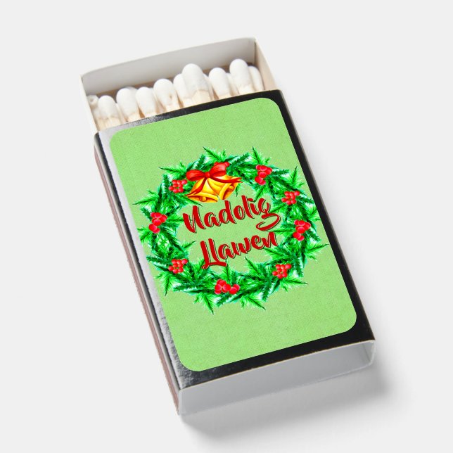 Nadolig Llawen Welsh Merry Christmas  Matchboxes (Front Open)