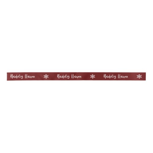 Nadolig Llawen Welsh Merry Christmas Satin Ribbon