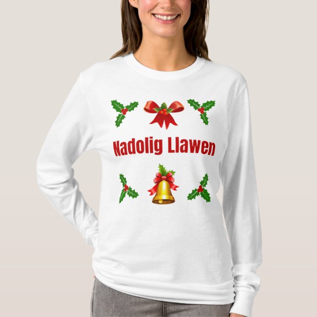 Nadolig Llawen - womens long sleeve T-Shirt (Front)