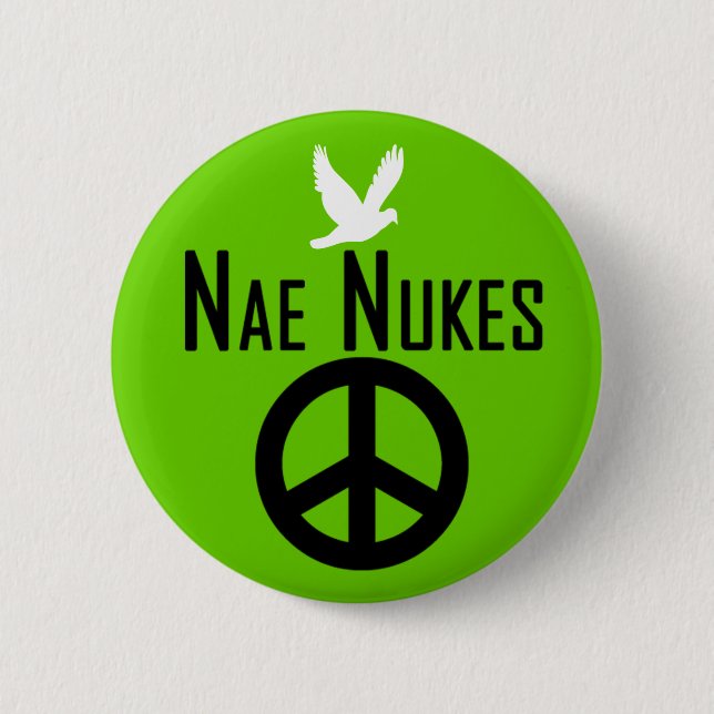 Nae Nukes Scottish Independence Indy Dove Badge Button (Front)