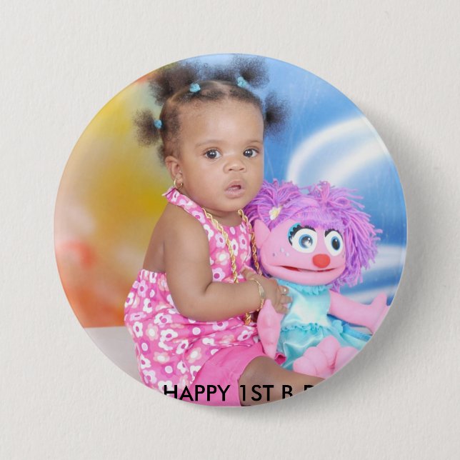 NAELANI'S 1ST BIRTHDAY! BUTTON (Front)