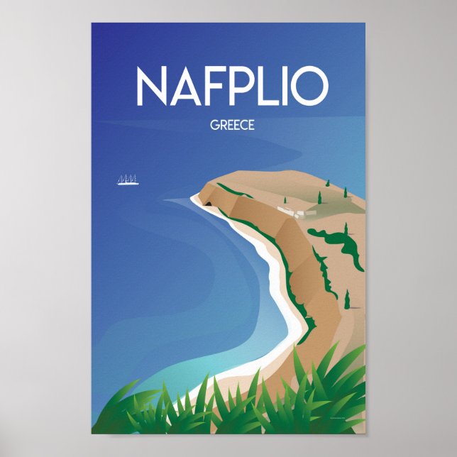 Nafplio Greece travel poster (Front)
