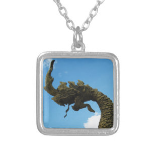 Naga ... Pha That Luang Stupa, Laos Silver Plated Necklace