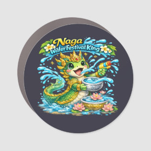 Naga Water Festival King Pi Mai Lao Shirt Car Magnet