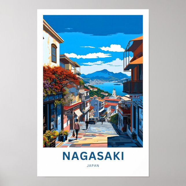 Nagasaki Japan Travel Poster (Front)