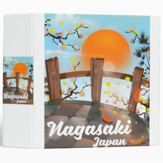 Nagasaki Japanese blossom poster. 3 Ring Binder