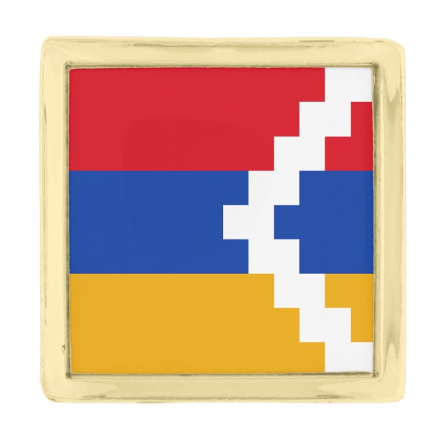 Nagorno Karabakh Flag Gold Finish Lapel Pin (Front)