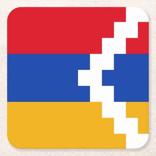 Nagorno Karabakh Flag Square Paper Coaster (Front)