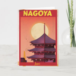 Nagoya Japan Vintage Travel Poster Holiday Card