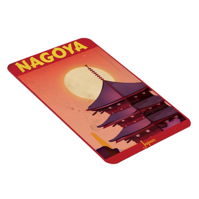 Nagoya, Japan Vintage Travel Poster Magnet (Right Side)