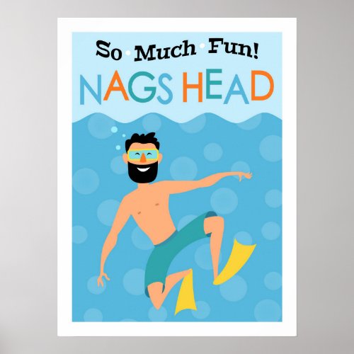 Nags Head Fun Hipster Travel Poster