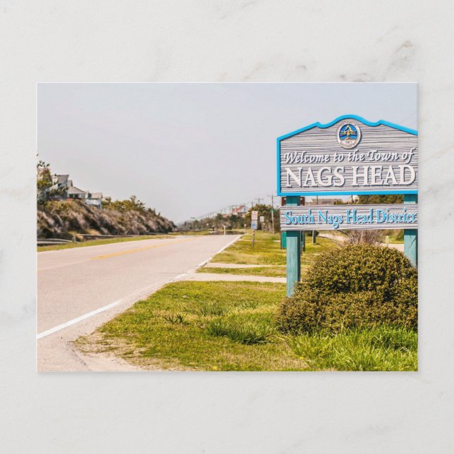 nags head north carolina town sign postcard (Front)