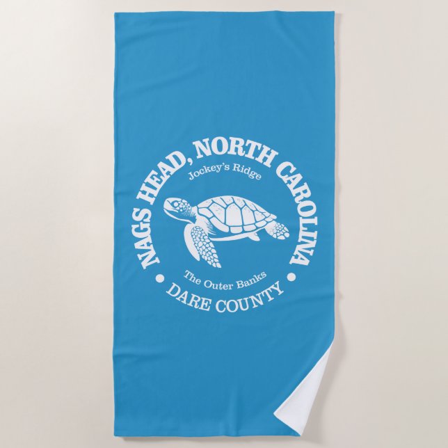 Nags Head (sea turtle) Beach Towel (Front)