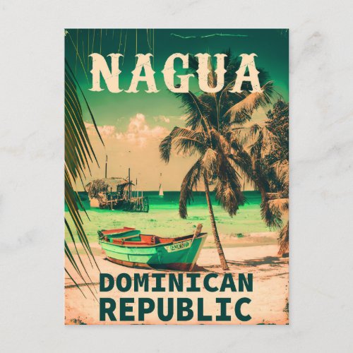 Nagua Dominican Republic _ Retro Vintage 80s Postcard