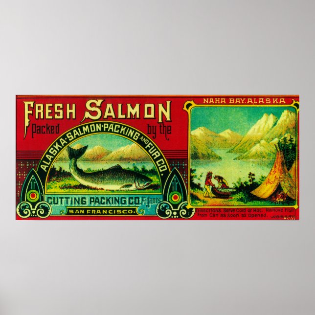 Naha Bay Salmon Can LabelNaha Bay, AK Poster (Front)