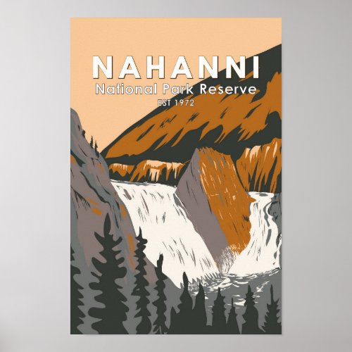 Nahanni National Park Reserve Travel Art Vintage Poster