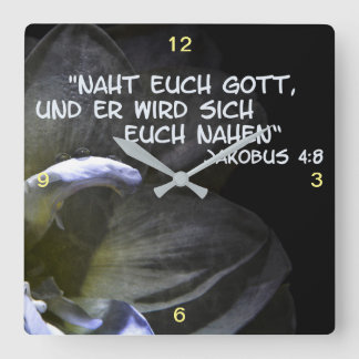 Naht euch Gott... Square Wall Clock