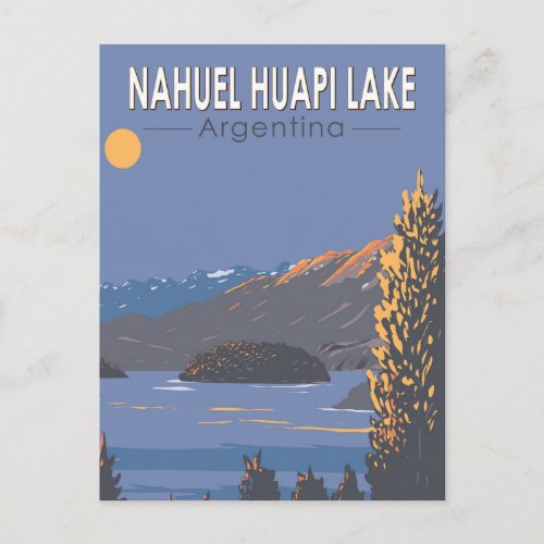 Nahuel Huapi Lake Argentina Travel Art Vintage Postcard