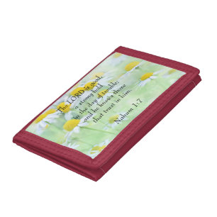 Nahum 1:7 trifold wallet