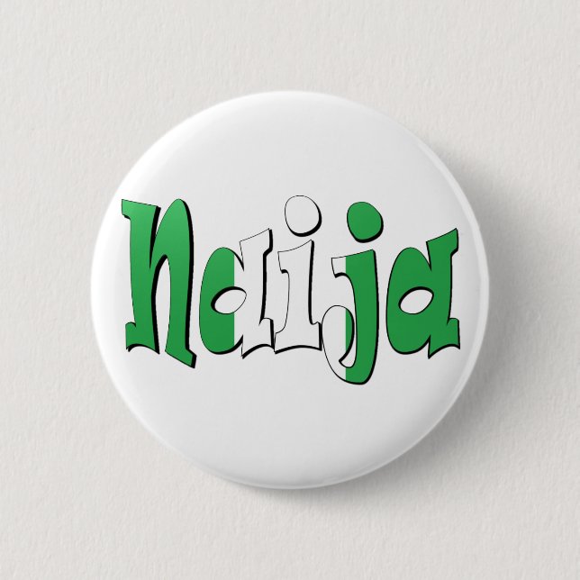 Naija (Nigerian Flag) Pinback Button (Front)