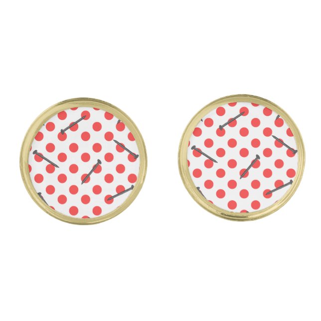 Nail and Dot Pattern Cufflinks (Front)