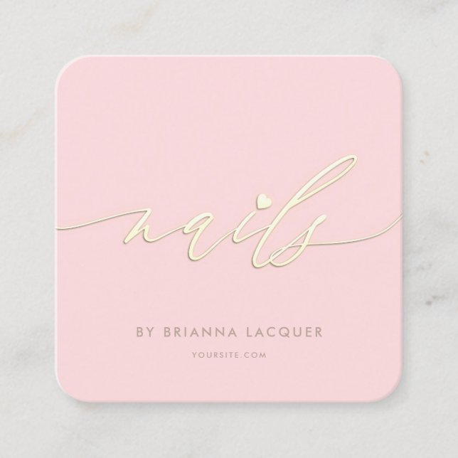 Nail Art Beauty Salon Manicure Specialist Square Business Card (Front)