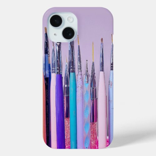 Nail Art Brush Collection iPhone 15 Case