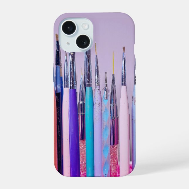 Nail Art Brush Collection Iphone Case (Back)