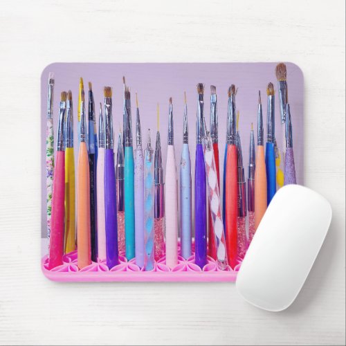 Nail Art Brush Collection Mouse Pad
